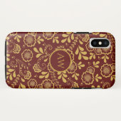 Gouden en kersenrode Victoriaanse bloemenslinger m Case-Mate iPhone Case (Achterkant (horizontaal))