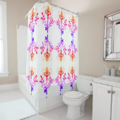 Gouden en kleurrijke toetsen ontwerp douchegordijn (In situ)