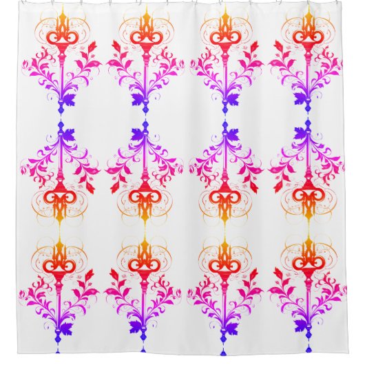 Gouden en kleurrijke toetsen ontwerp douchegordijn (Voorkant)