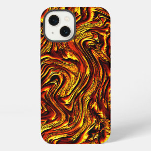 Gouden en koraal of levendig rode textuur iPhone 13 hoesje
