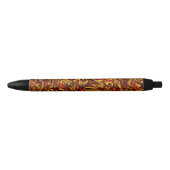 Gouden en levendig rode textuur zwarte inkt pen (Voorkant)