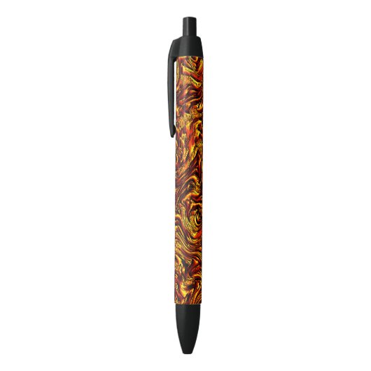 Gouden en levendig rode textuur zwarte inkt pen (Top (Verticaal))