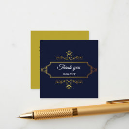 Gouden en marineblauwe Indiase stijl enveloppe Informatiekaartje