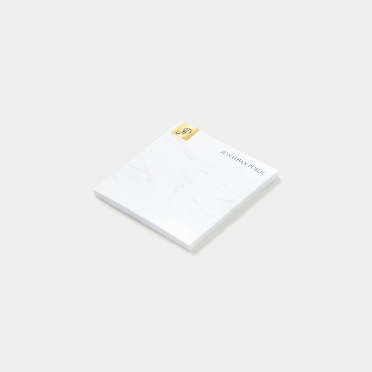 Gouden en marmeren moderne elegante strakke Sjablo Post-it® Notes (Schuin)