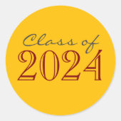 Gouden en Maroon Afstuderen Envelope Seal Stickers (Voorkant)