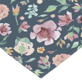 Gouden en Mauve Bloemen op Donkerblauw Korte Tafelloper (Hoek)