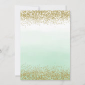 Gouden en Mint Green bruiloft Kaart (Achterkant)