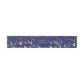 Gouden en Navy Elegante Confetti Stippen bruiloft Uitnodigingen Wikkel (Vlak)