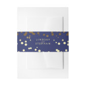 Gouden en Navy Elegante Confetti Stippen bruiloft Uitnodigingen Wikkel (Voorkant Voorbeeld)