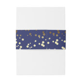 Gouden en Navy Elegante Confetti Stippen bruiloft Uitnodigingen Wikkel (Achterkant Voorbeeld)