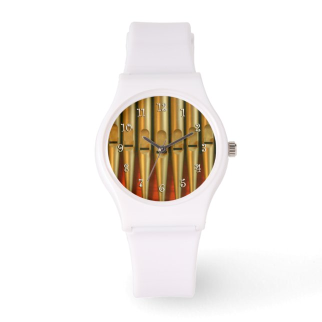 Gouden en oranje buizen horloge (Voorkant)