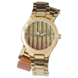Gouden en oranje buizen horloge