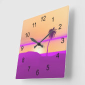 Gouden en Paars eiland Vierkante Klok (Hoek)