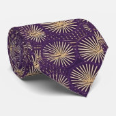 Gouden en paarse Chiyogami vuurwerkpatroon Stropdas (Opgerold)
