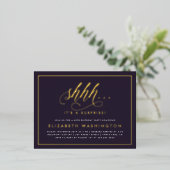 Gouden en Paarse feestdag Folie Uitnodiging Briefkaart (Staand Voorkant)