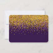 Gouden en Paarse Glam Confetti Stippen RSVP (Achterkant)
