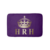 Gouden en Paarse HRH Royal Crown Badmat (Voorkant)