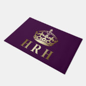 Gouden en Paarse HRH Royal Crown Deurmat (Schuin)