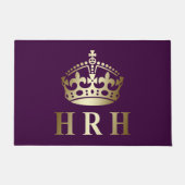 Gouden en Paarse HRH Royal Crown Deurmat (Voorkant)