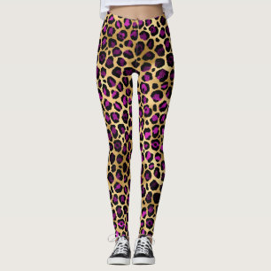 Gouden en Paarse luipaard leggings