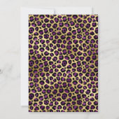 Gouden en Paarse Luipaardprint Verjaardagsfeestje Kaart (Achterkant)