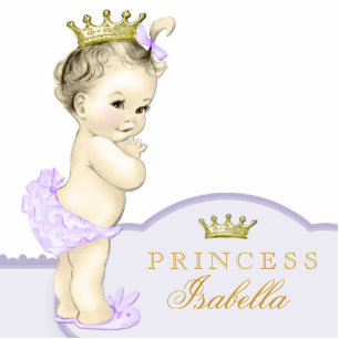 Gouden en Paarse prinses Baby shower Staand Fotobeeldje