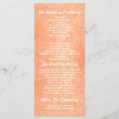  gouden en perzik huwelijksprogramma's programmakaart (Achterkant)