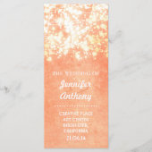 gouden en perzik huwelijksprogramma's programmakaart (Voorkant)