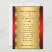 Gouden en Rode Bar Mitzvah Uitnodiging (Achterkant)