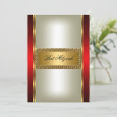 Gouden en Rode Bat Mitzvah uitnodiging (Staand voorkant)