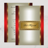 Gouden en Rode Bat Mitzvah uitnodiging (Voorkant / Achterkant)