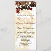 gouden en rode bruiloft programma programmakaart (Voorkant)