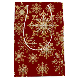 Gouden en Rode Cadeaubag Medium Cadeauzakje