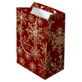 Gouden en Rode Cadeaubag Medium Cadeauzakje (Achterkant Gekanteld)