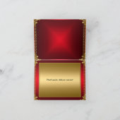 Gouden en Rode Dank je kaart Voeg eigen tekst toe (Binnen)