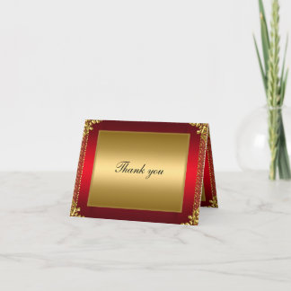 Gouden en Rode Dankkaart Voeg uw eigen tekst toe Bedankkaart