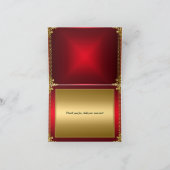 Gouden en Rode Dankkaart Voeg uw eigen tekst toe Bedankkaart (Binnen)
