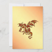 Gouden en Rode Draak Bridal Douche Uitnodiging (Achterkant)