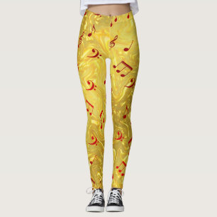 gouden en rode gekleurde leggings elegante noten