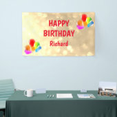 Gouden en Rode Gelukkige Verjaardag Spandoek (Beurs)