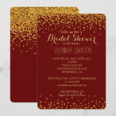 Gouden en Rode Glam Confetti Stippen vrijgezellenf Kaart (Voorkant / Achterkant)