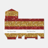 Gouden en Rode Glitter Stripes Gedrukt Bedankdoosjes (Uitgevouwen)