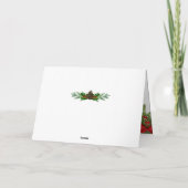 Gouden en rode kerst trouwfoto Dank u Bedankkaart (Achterkant)