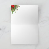 Gouden en rode kerst trouwfoto Dank u Bedankkaart (Binnen)