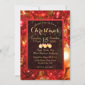 Gouden en rode kerstversieringen kaart (Voorkant)