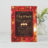 Gouden en rode kerstversieringen kaart (Staand voorkant)