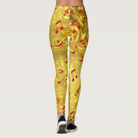 gouden en rode leggings (Achterkant)