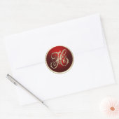 Gouden en Rode Monogram H Enveloppe Zegel (Envelop)