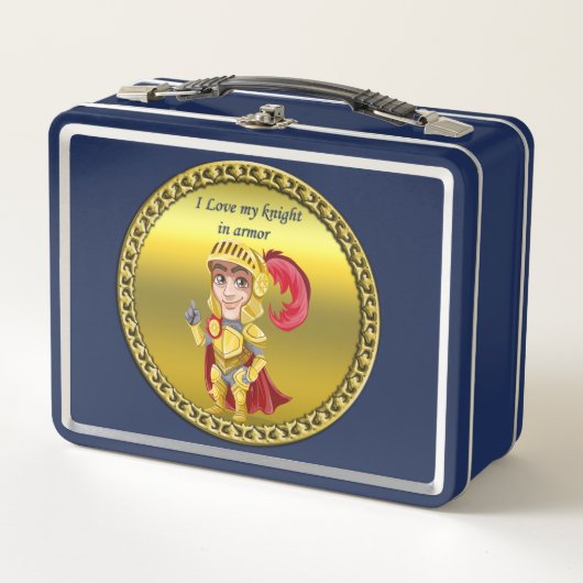 Gouden en rode ridder in zijn harnas en helm (Voorkant)