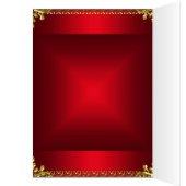 Gouden en Rode Tafel Plaatsing Kaart en Menu (Binnen (Links))